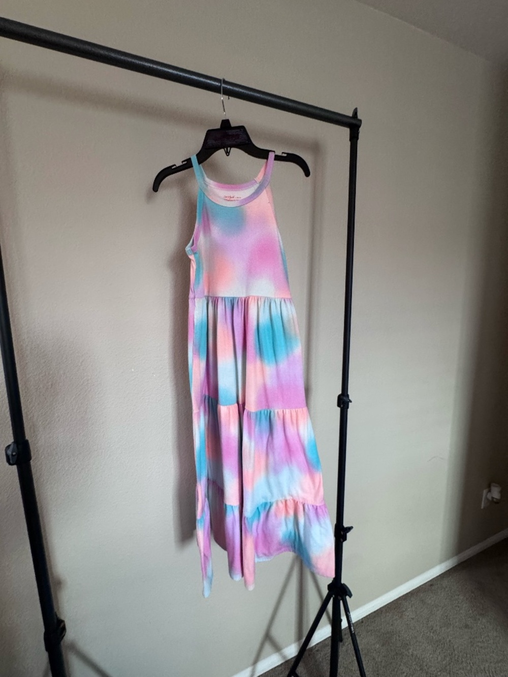 Cat & Jack pastel tie-dye tiered tank dress